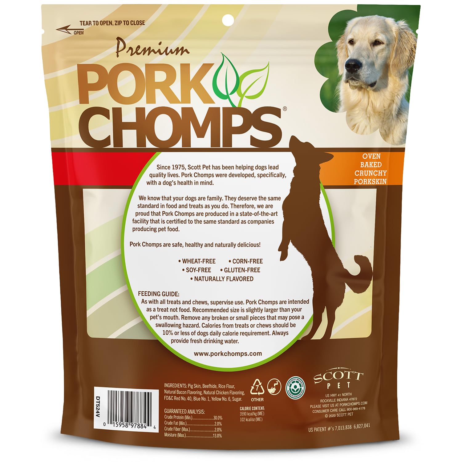 Pork Chomps ingrédients de qualité, peau de porc réelle pour friandises