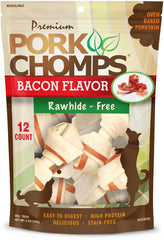 Pork Chomps mini noeuds 2,5 pouces saveur bacon pour chiens.