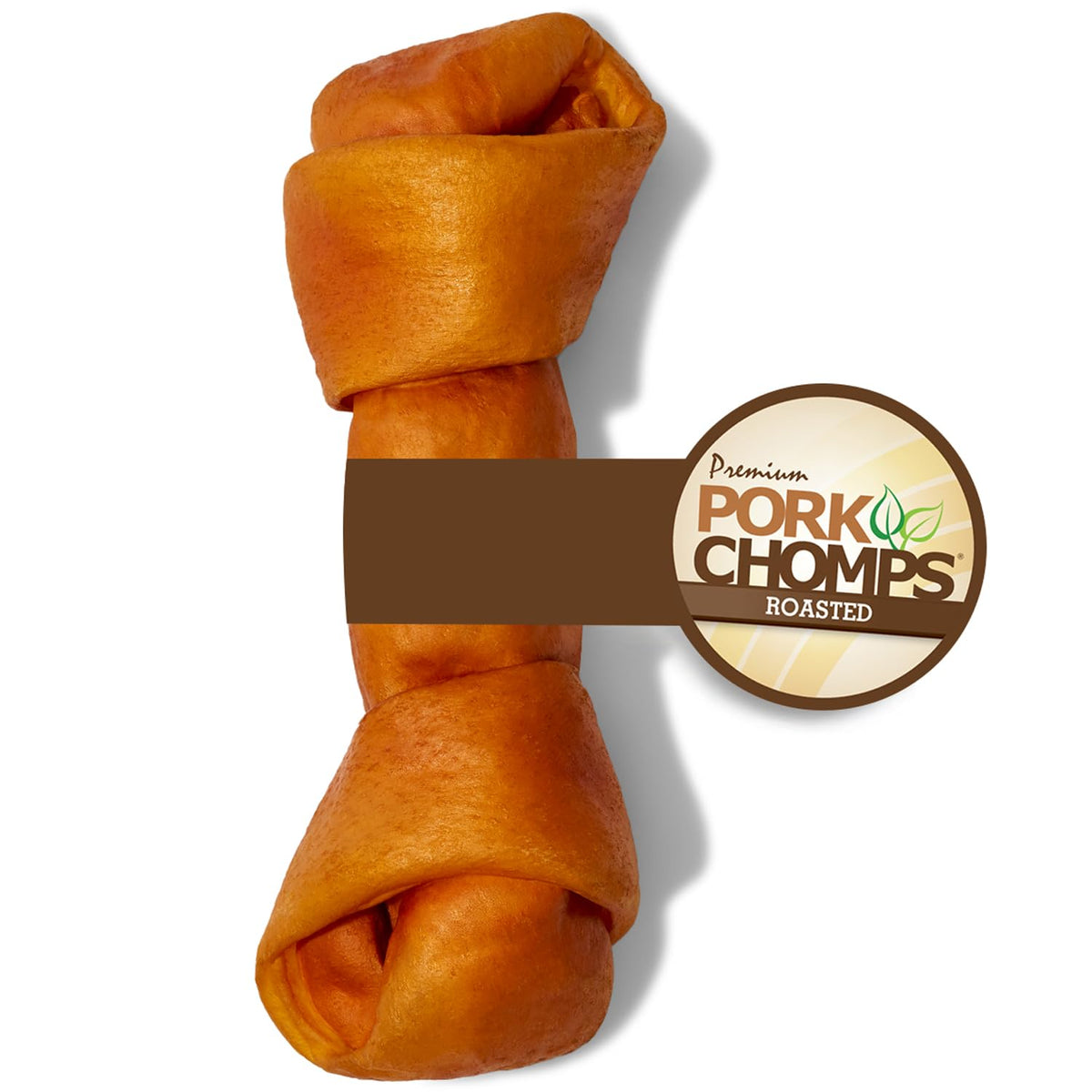 Pork Chomps noeud-poitrine-porc-roaste-8pouces, friandise durable pour chiens.