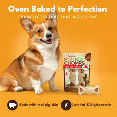 Pork Chomps: os croquants bacon 4 pouces, emballage refermable pour conservation.