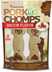Pork Chomps: os croquants bacon 4 pouces, chiot en train de mâcher.
