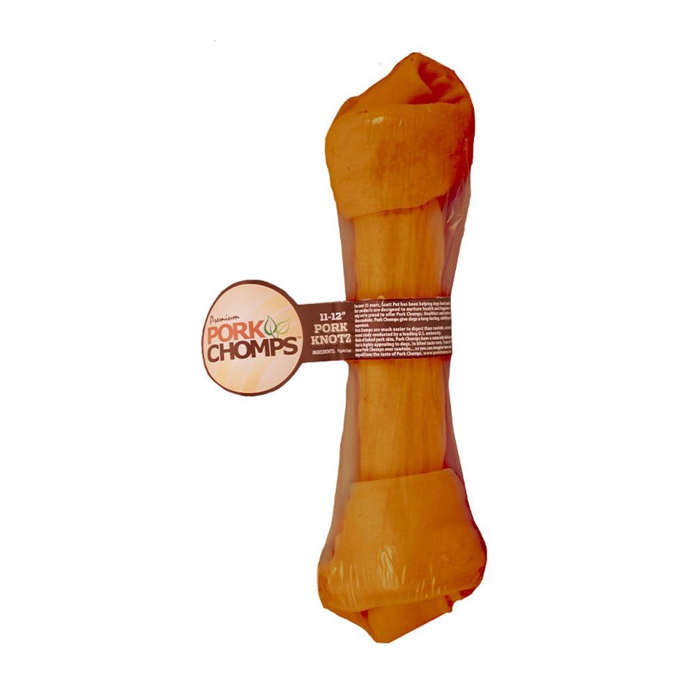 Pork Chomps peau de porc rotee noeud 11 pouces, friandise digestible et durable pour chien