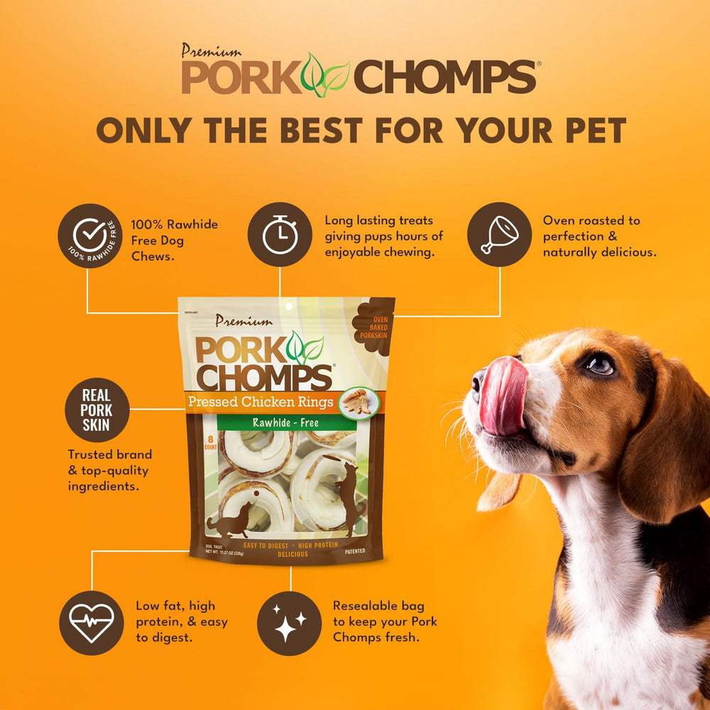 Pork Chomps: protéine élevée, soutien à l’énergie lors des jeux.