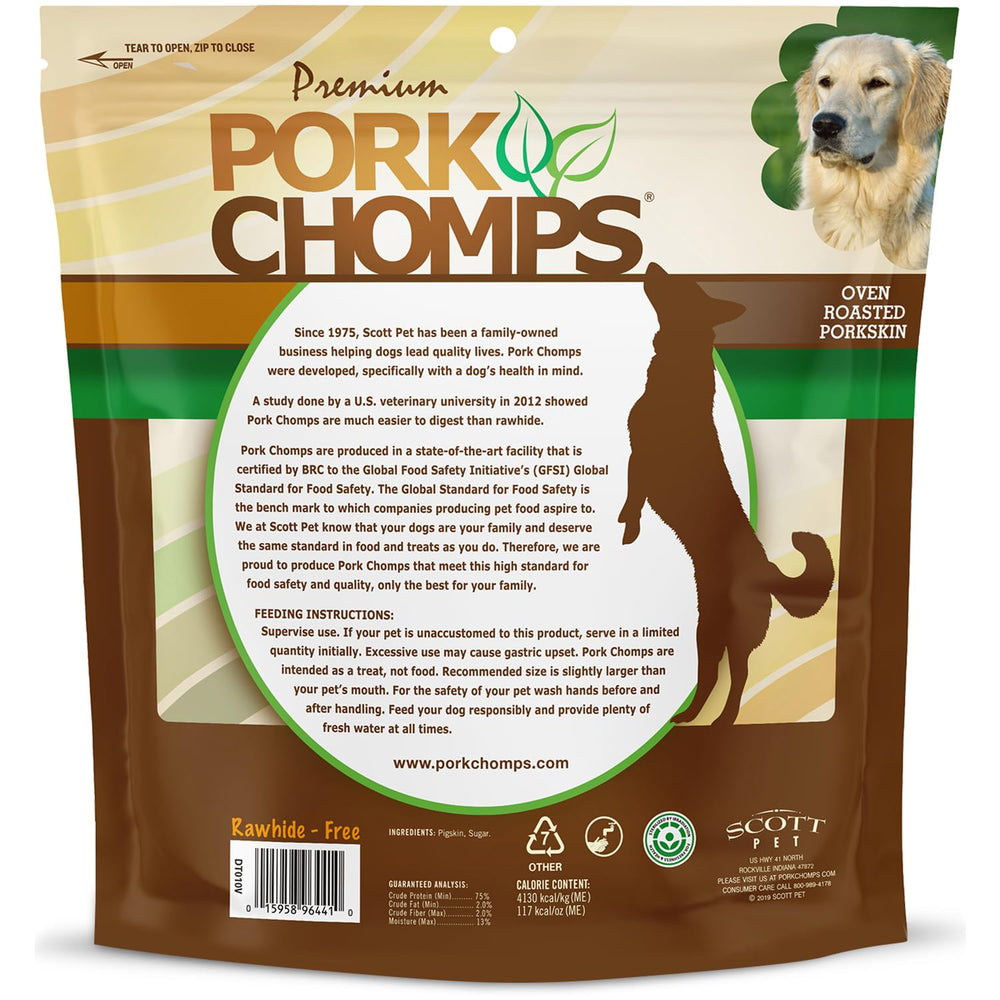 Pork Chomps cuisson au four et sans cuir brut pour une friandise sûre.