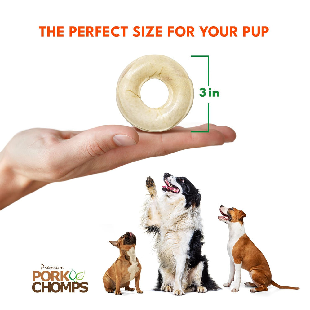 Pork Chomps: sans cuir brut, option saine pour les friandises quotidiennes.