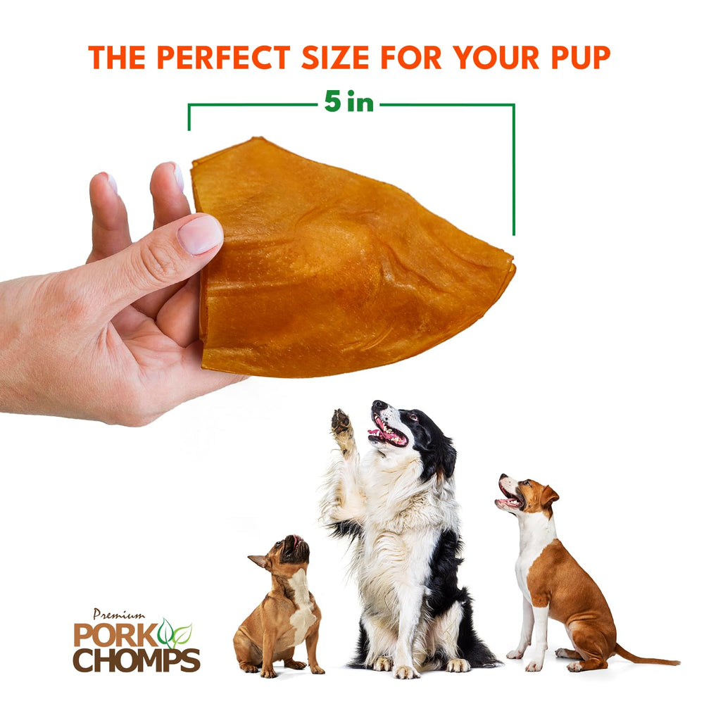 Pork Chomps sans cuir cru, alternative naturelle pour chiens.