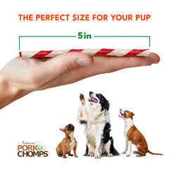 Pork Chomps sans peau brute, alternative naturelle et digestible pour chien.