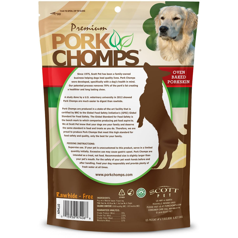 Pork Chomps saveur bacon arome, friandise savoureuse et naturelle.