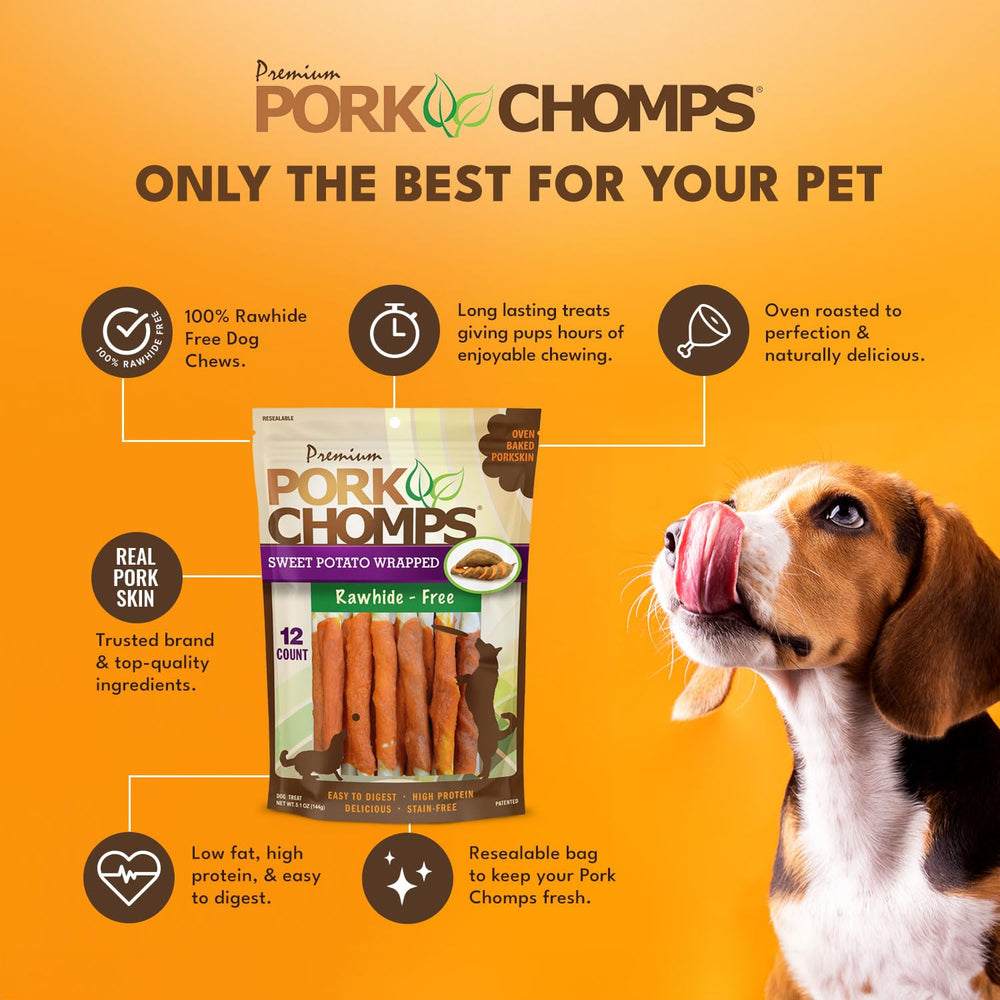 Pork Chomps : texture ferme des torsades pour des sessions de mastication prolongées.
