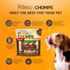Pork Chomps torsade ferme encourageant une mastication active et l'engagement.