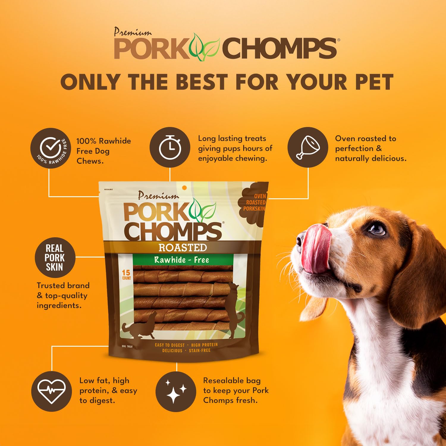 Pork Chomps torsades de 15 cm pour un amusement prolongé et sain.