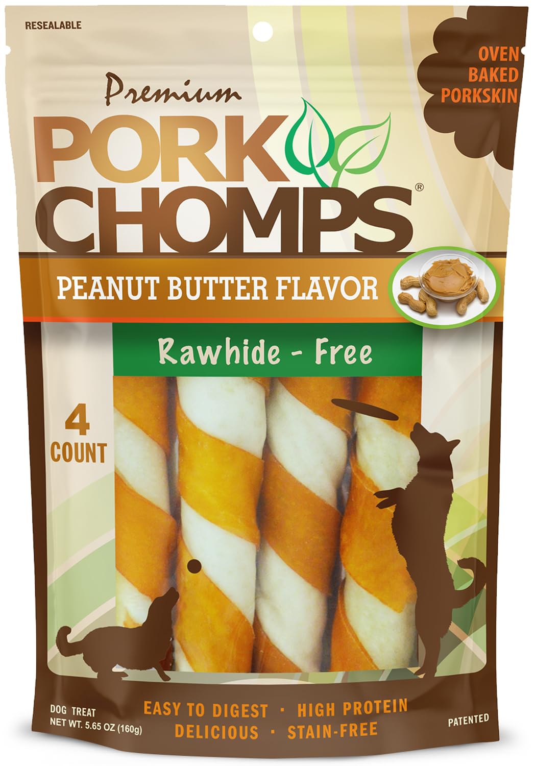 Pork Chomps torsades-peau-porc-6-pouces: friandise naturelle et durable pour chien.