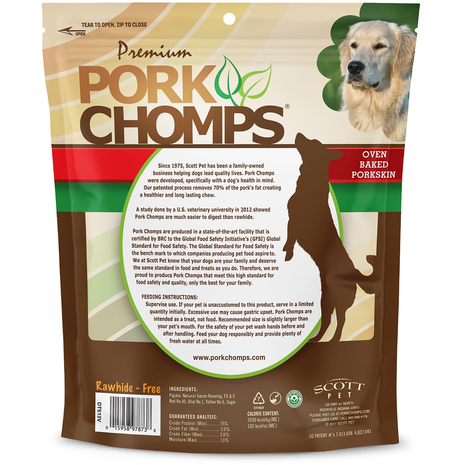 Pork Chomps usage quotidien, idéal pour récompenser et occuper votre chien.