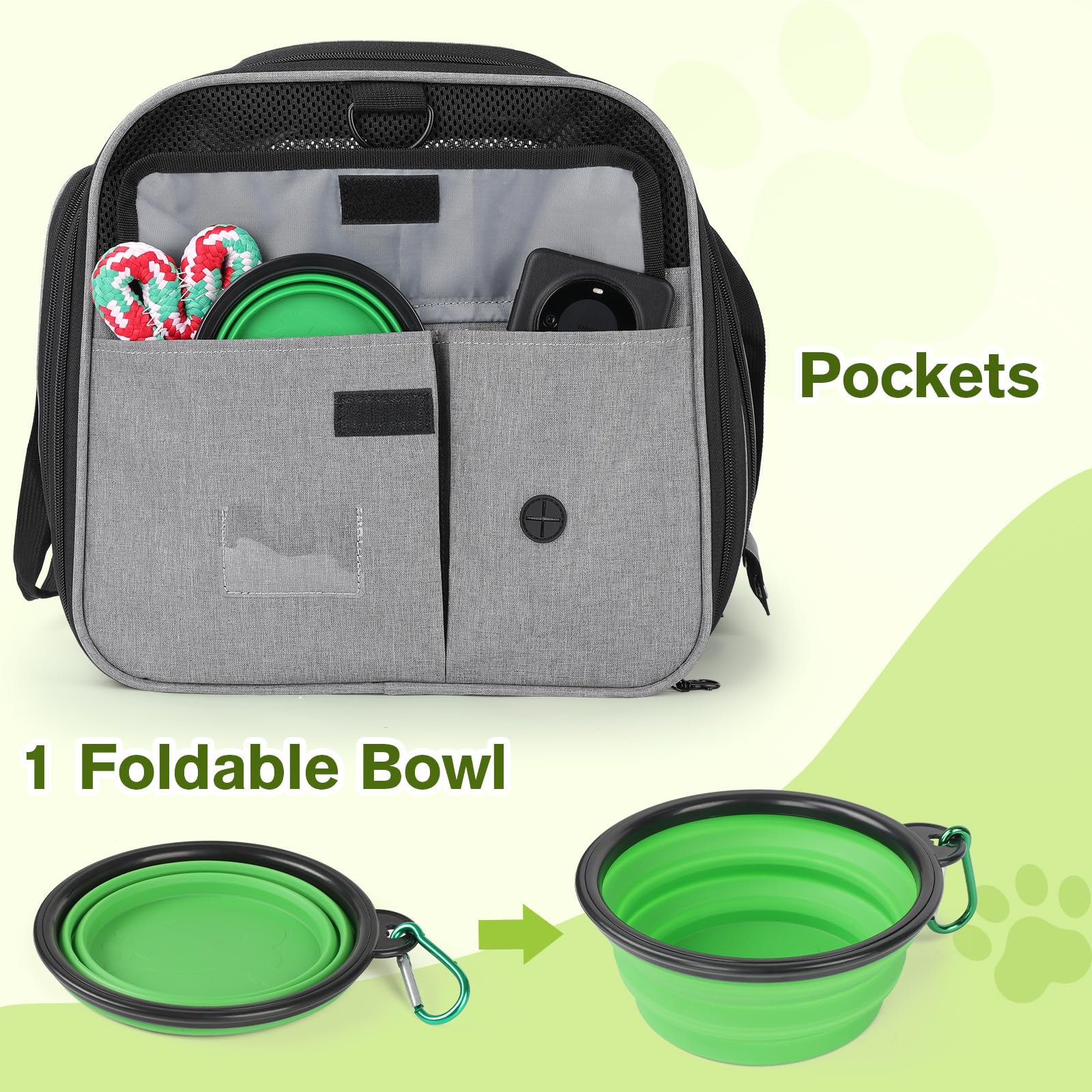 Pecute porte-chat sangle épaule incluse pour transport confortable.