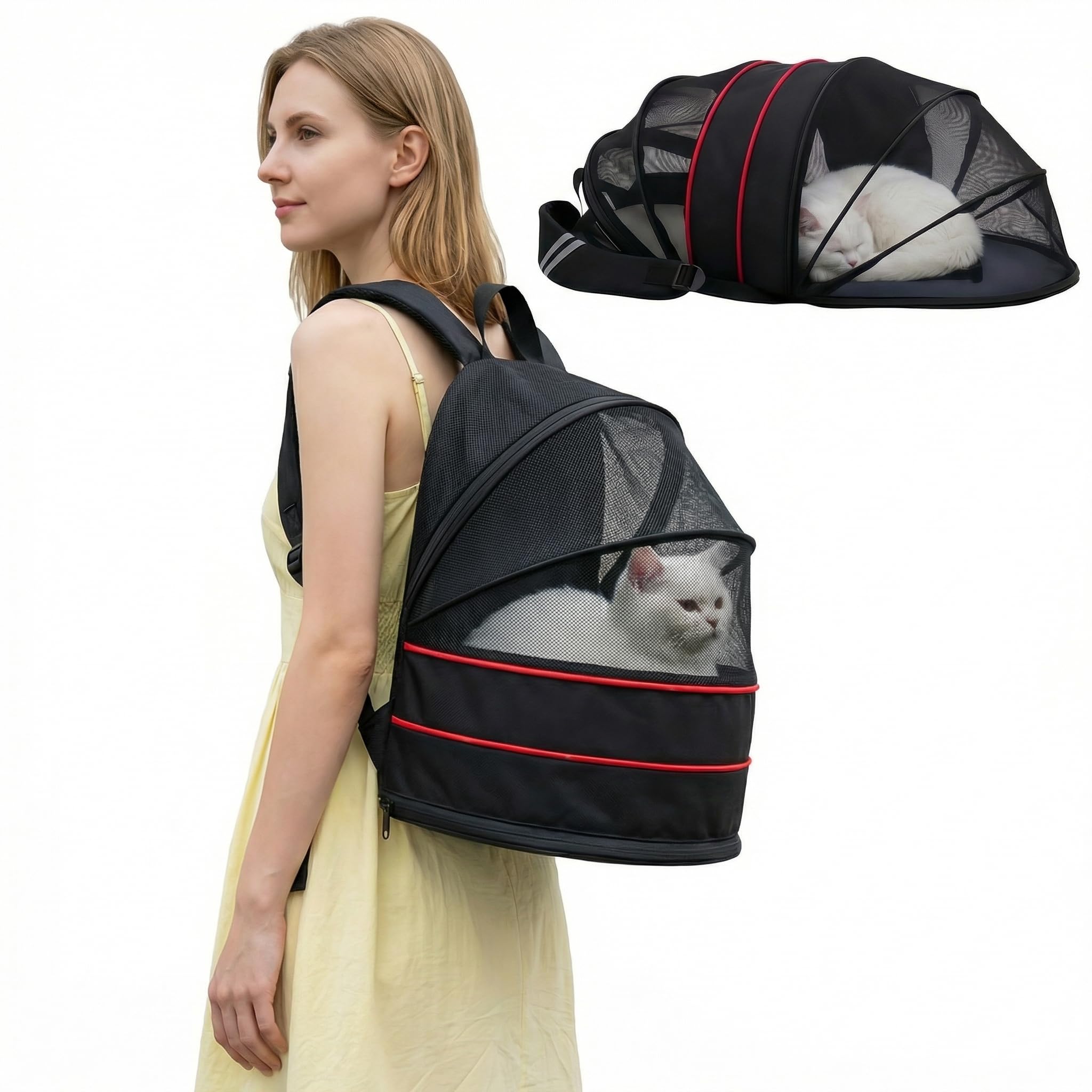 Porte-chien sac a dos vu avant, transport discret et pratique