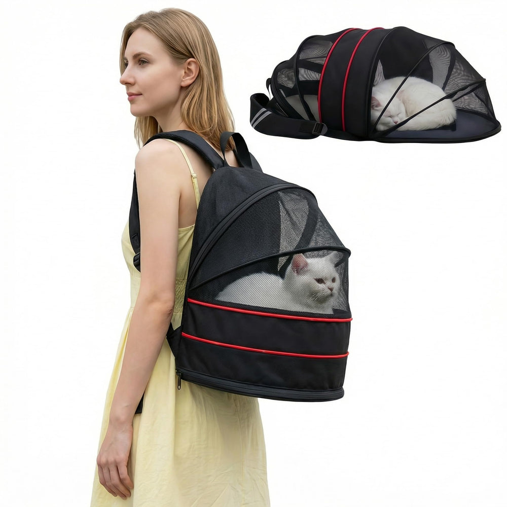 Porte-chien sac a dos vu avant, transport discret et pratique