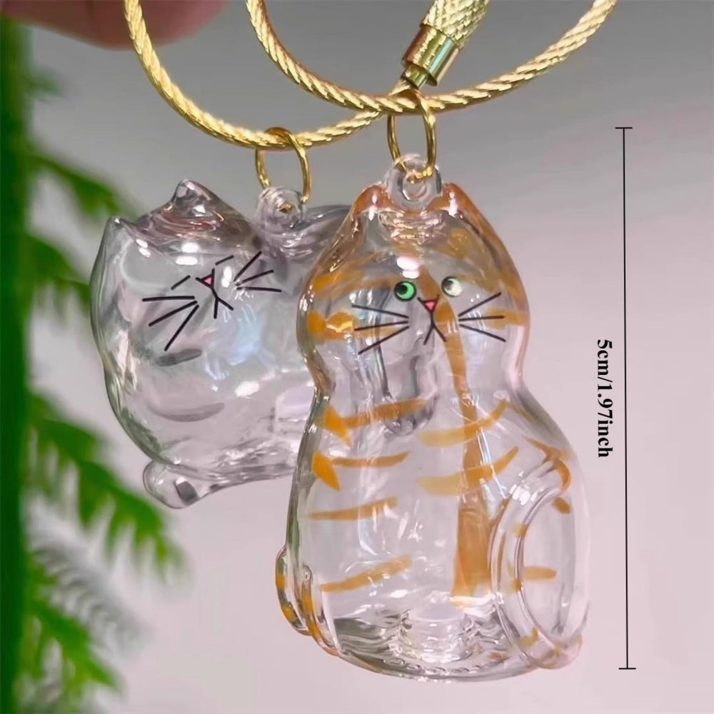 Porte-clés Poil Animal Transparent, utilisation polyvalente sur clés ou sac.