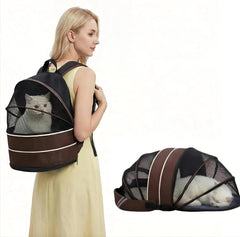 Porte-sac à dos pour chien, vue avant, transport sûr et confortable.