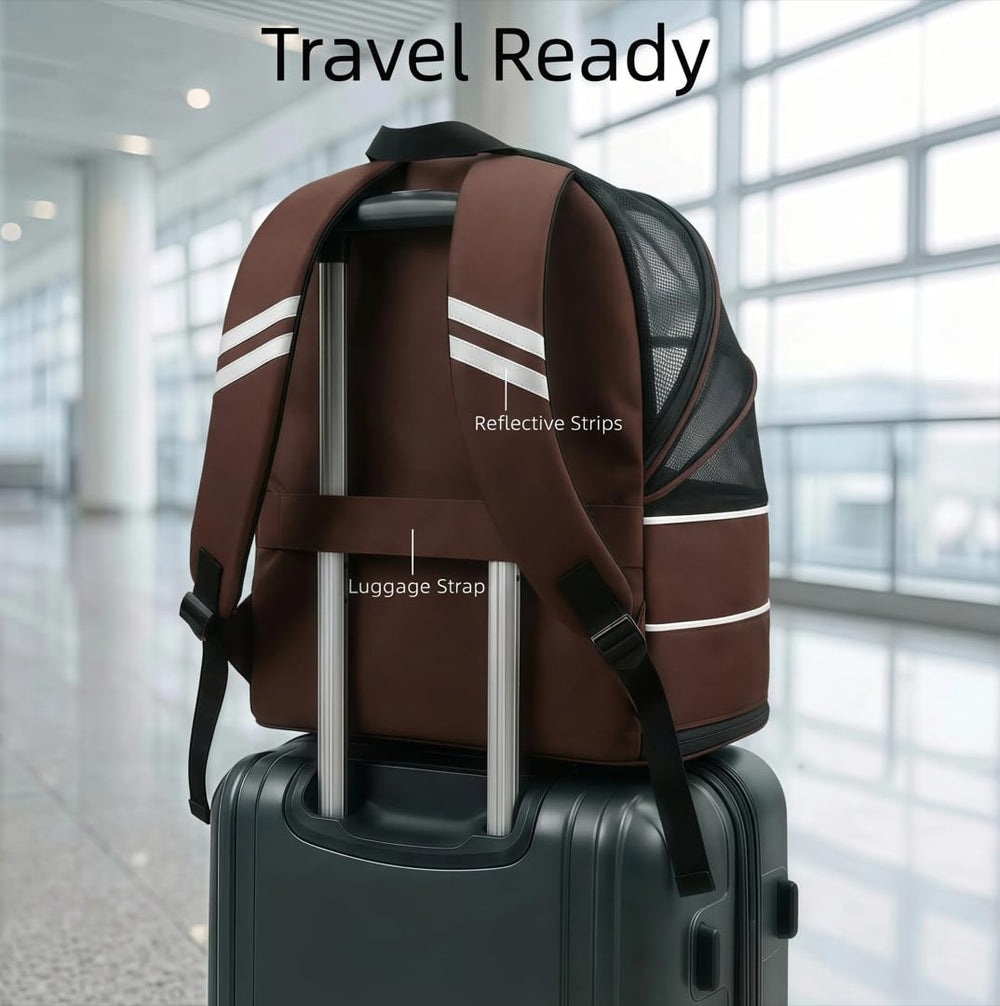 Porte-sac à dos pour chien, cadre renforcé et pliable pour voyage.