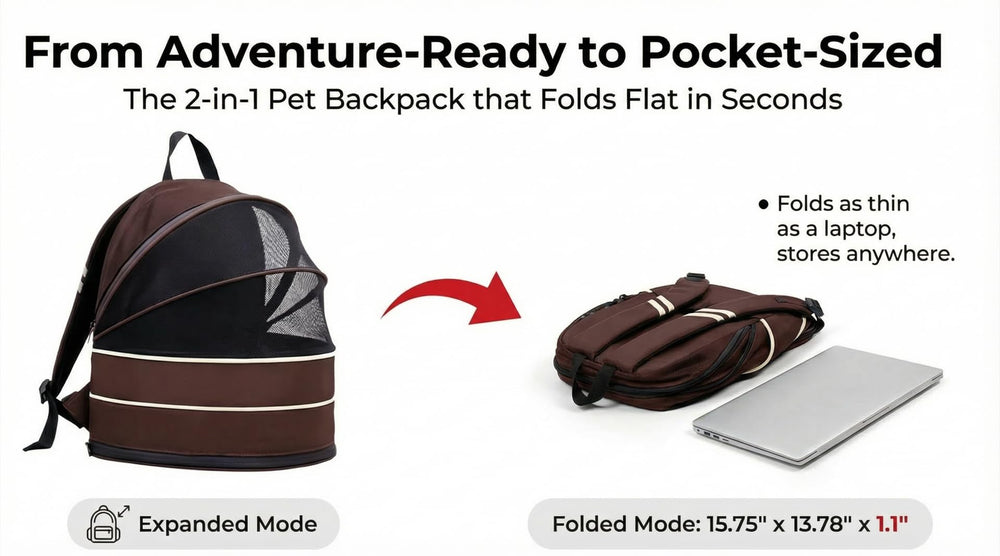 Porte-sac à dos pour chien, sangles réfléchissantes pour sécurité nocturne.