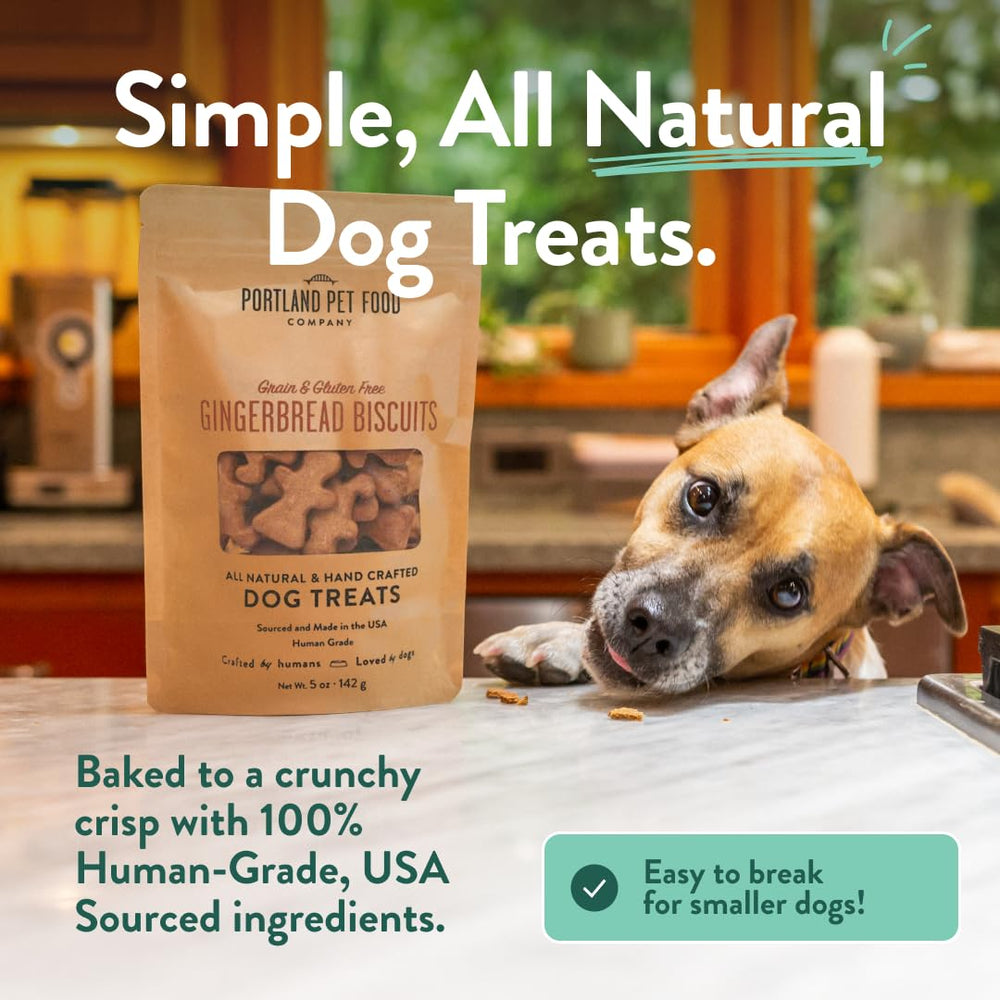 Portland Pet Food Company biscuits pain d'épice pour chien moyen, croquant et délicieux.