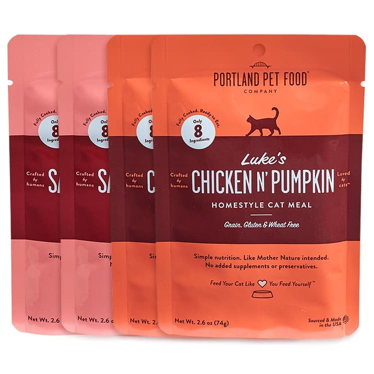 Portland Pet Food Company, poche poulet chat, repas riche en protéines pour chats.