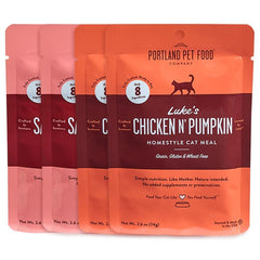 Portland Pet Food Company, poche poulet chat, repas riche en protéines pour chats.