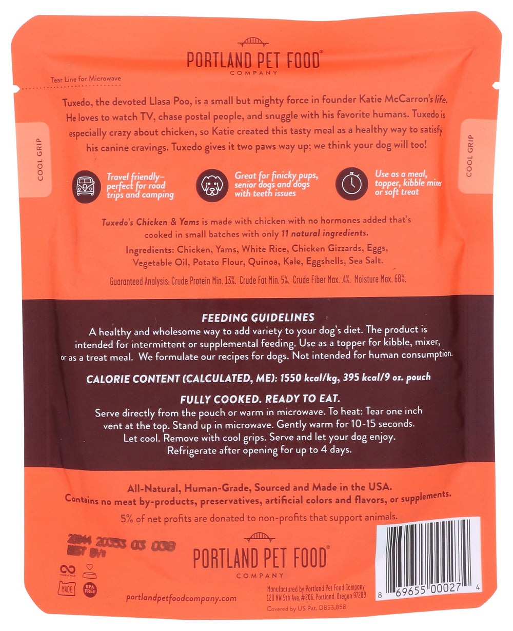 Portland Pet Food Company Tuxedos Ingrédients Naturels: ingrédients frais pour chien.