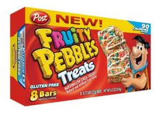 Post Fruity Pebbles Treats, boîte-8-carres, idéal pour un goûter rapide et convivial.