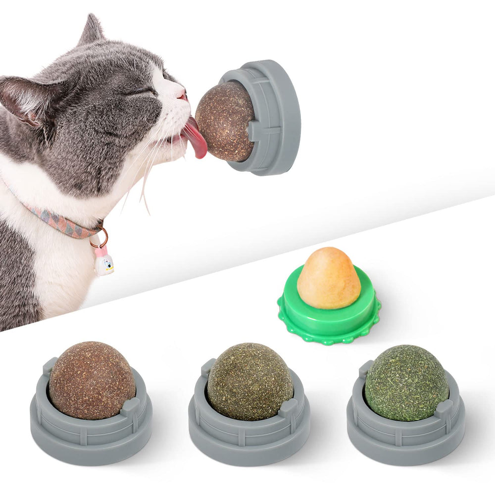 Potaroma balle herbe-chat rotation 360 pour léchage équilibré