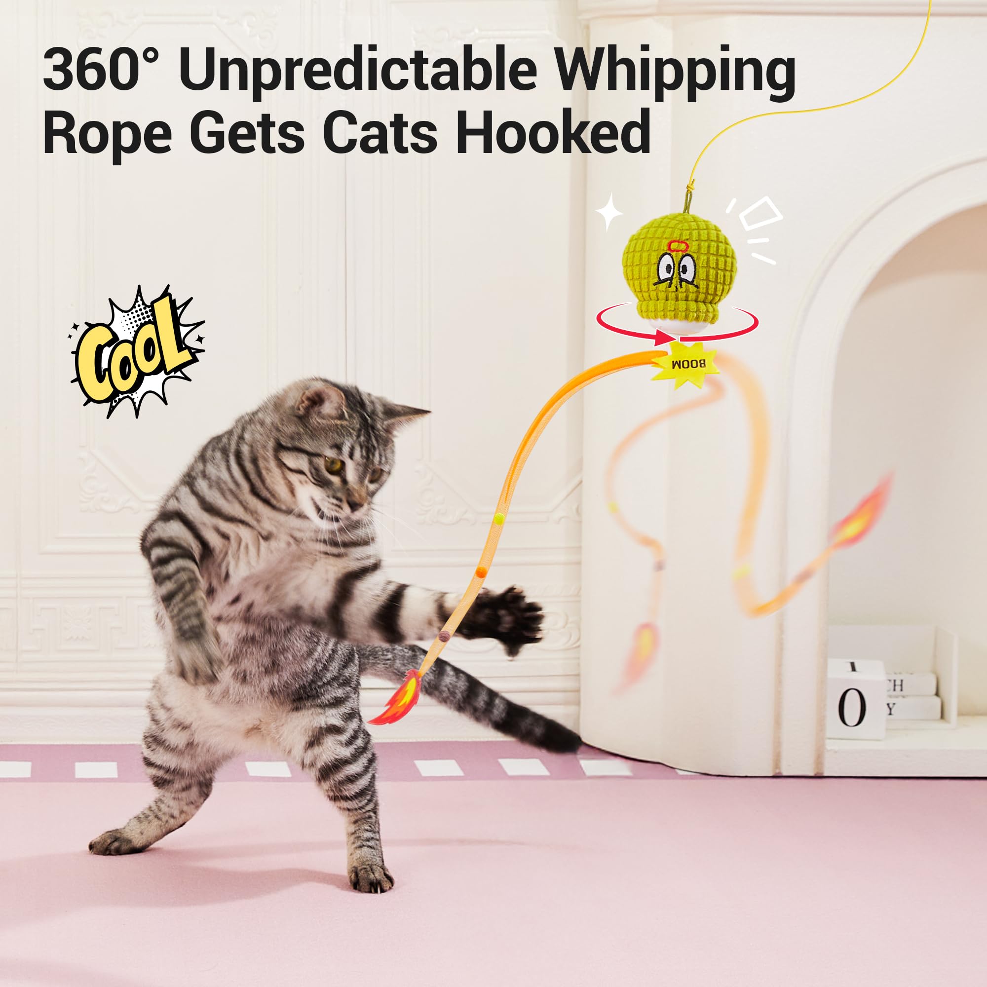 Potaroma capteur-mouvement jouet-chat : activation automatique et jeu continu