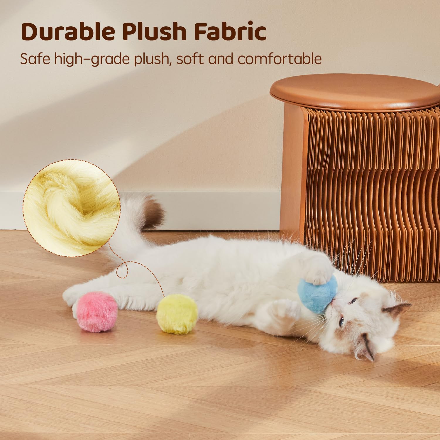 Potaroma ensemble-3-balles-chat-divertissement durable et polyvalent.