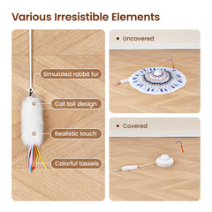 Potaroma Hide and Seek avec tassel poisson, divertissement interactif pour chat.