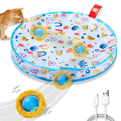 Potaroma jouet interactif pour chat, balle en mouvement sur tapis stimulant l'exercice