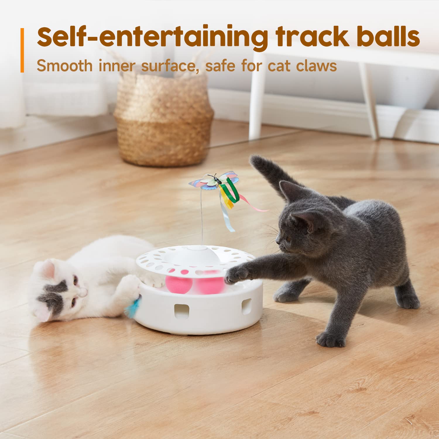 Potaroma jouet chat 3en1 alimentation par port USB – près d'une prise.