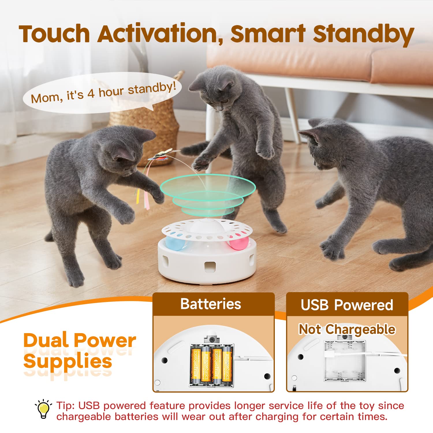 Potaroma jouet chat 3en1 utilisation intérieur – activité domestique.