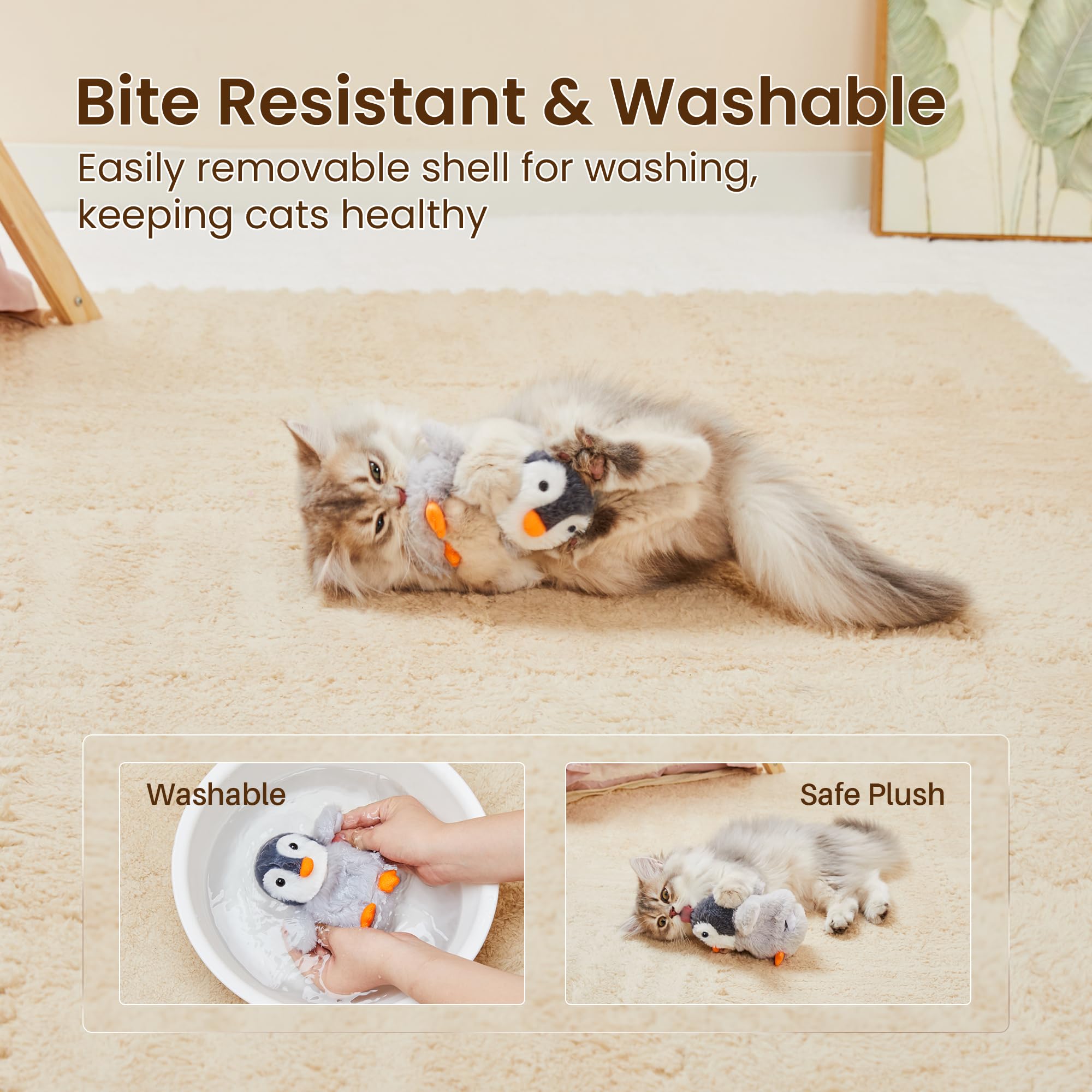 Peluche douce Potaroma avec herbe à chat intégrée.