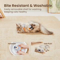 Peluche douce Potaroma avec herbe à chat intégrée.