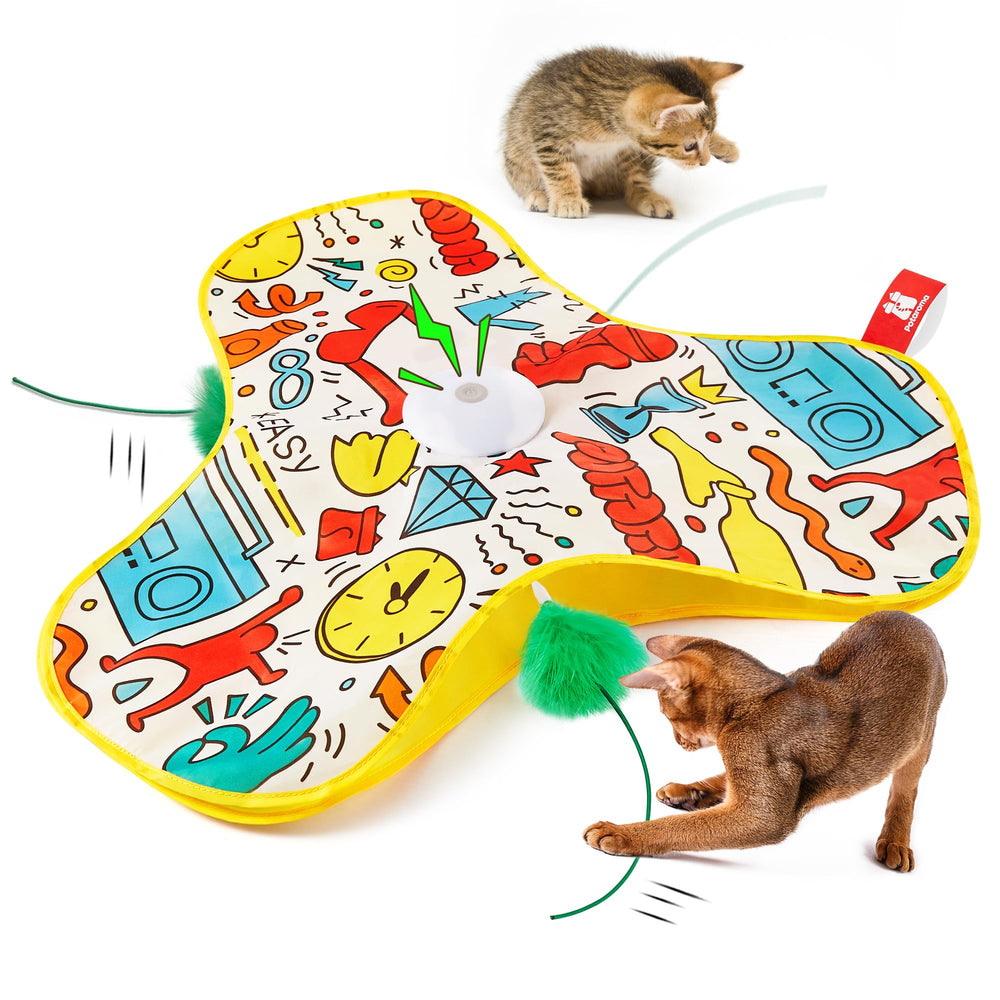 Potaroma jouet chat plume interactif en mouvement stimulant la chasse