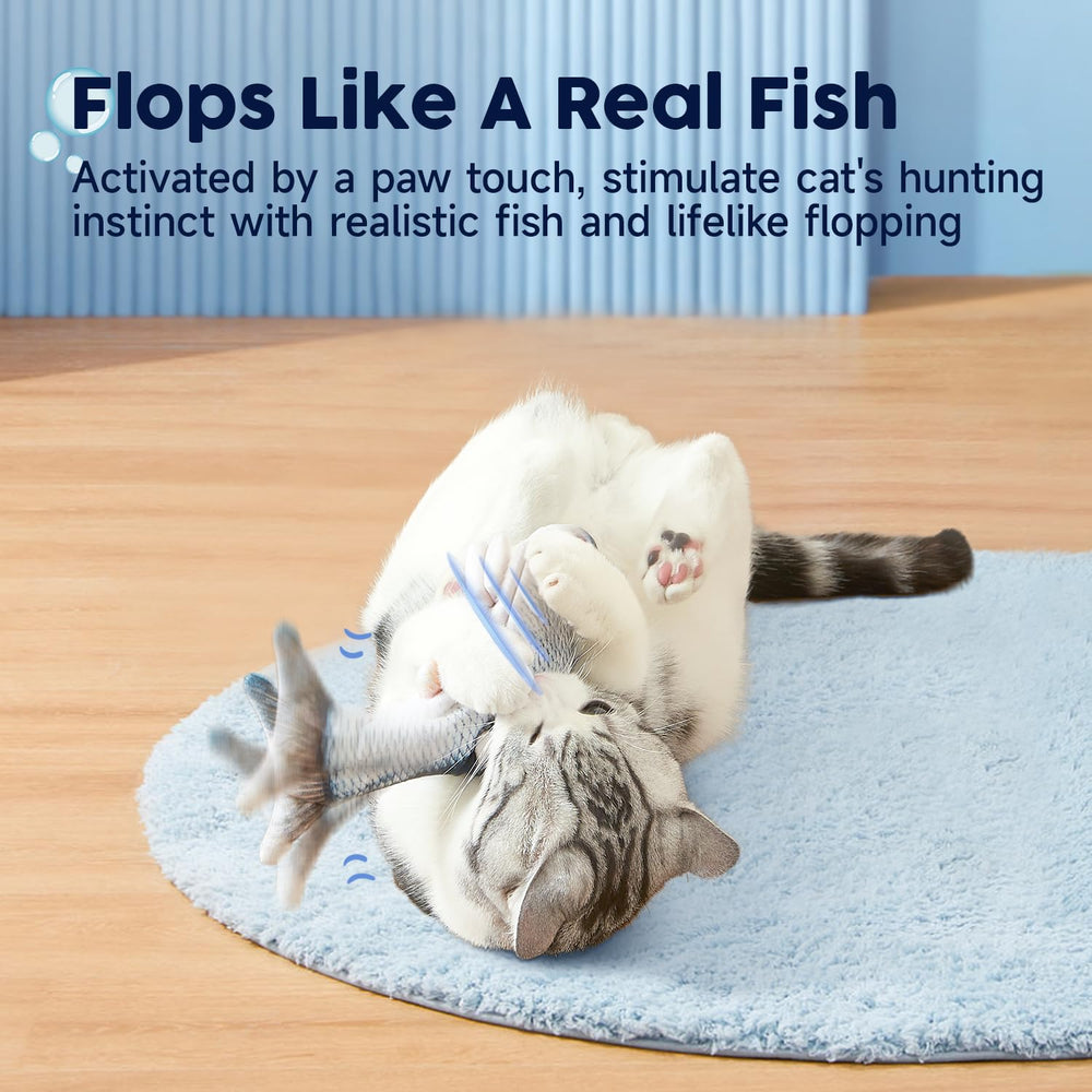 Potaroma Jouet poisson avec herbe, attire les chats et favorise le jeu.