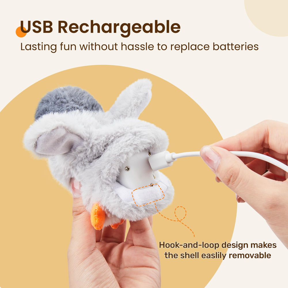 Jouet Potaroma rechargeable par USB, câble inclus.
