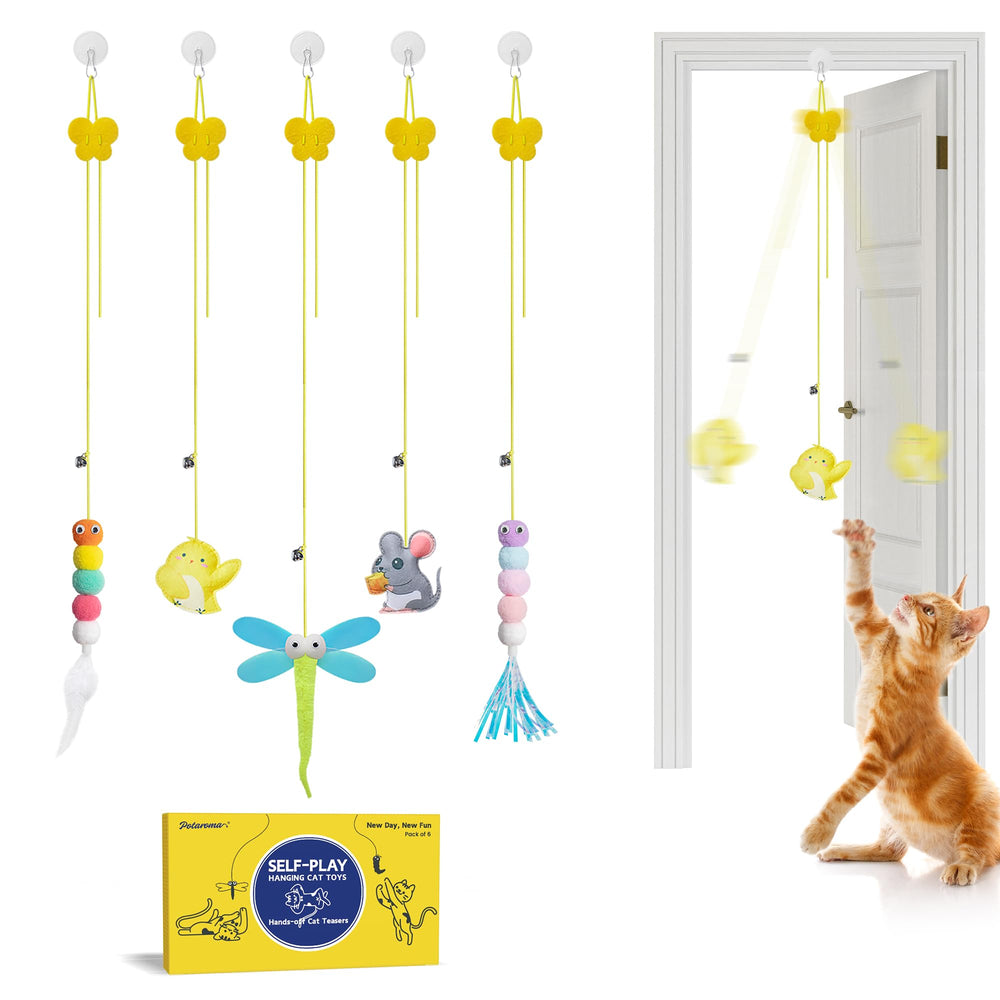 Potaroma jouets chat plumes interactifs, ensemble de 5 pièces pour divertissement autonome.