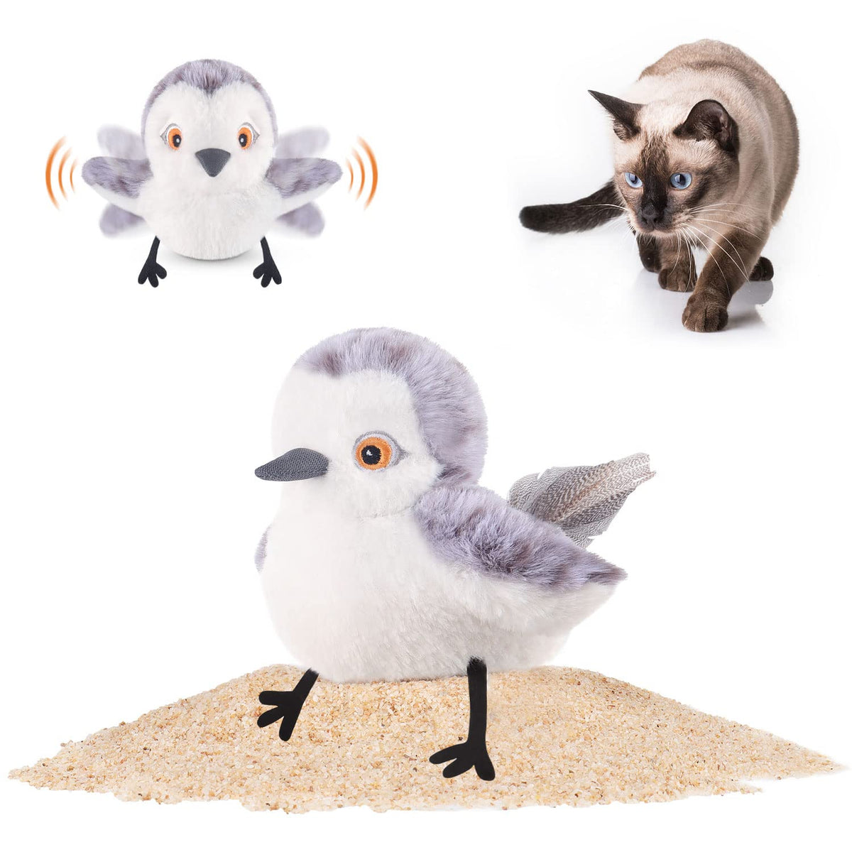 Potaroma Oiseau battant en peluche douce pour sessions de jeu