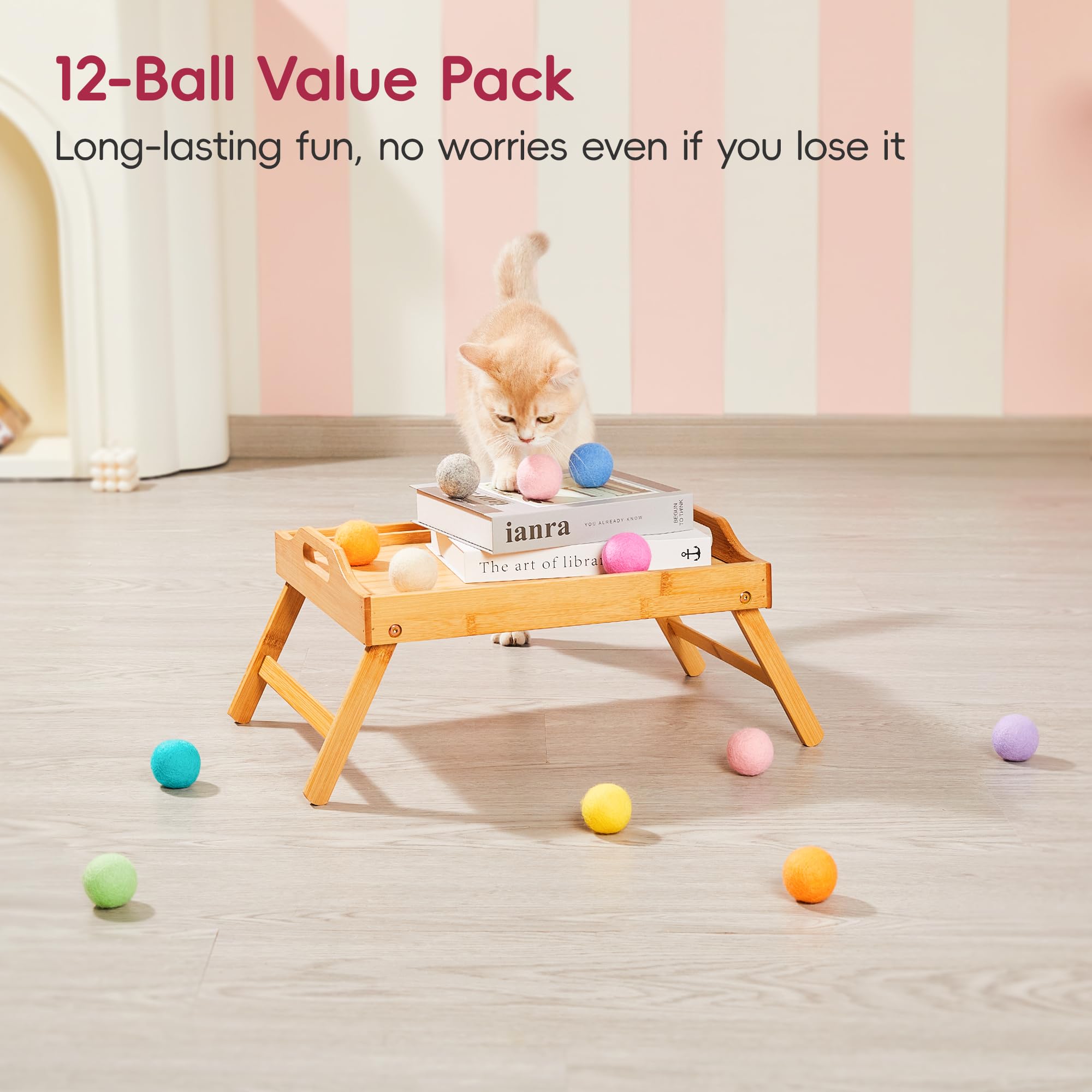 Pack Potaroma de 12 balles pour chats, jeux variés et illimités