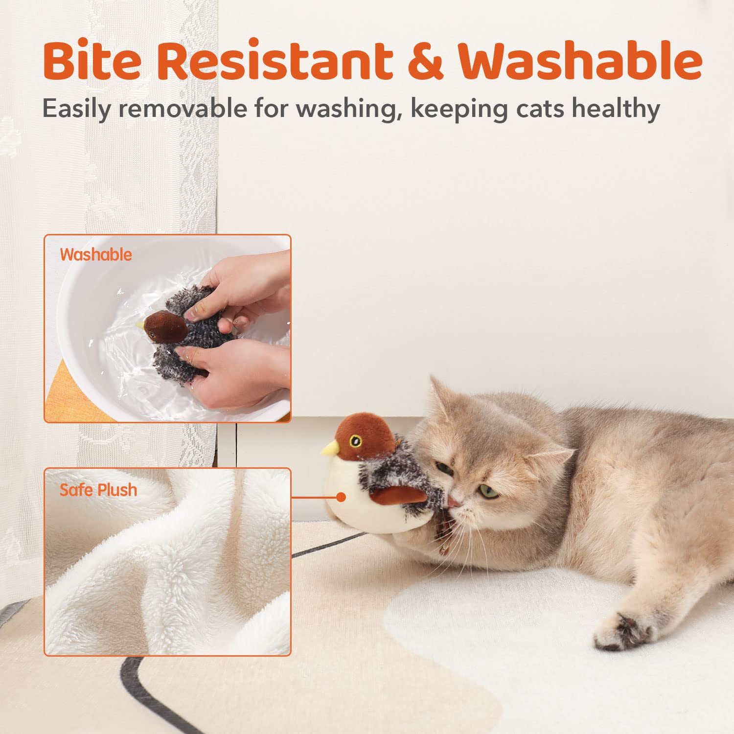 Poche herbe-a-chat intégrée Potaroma pour attirer et motiver le chat.