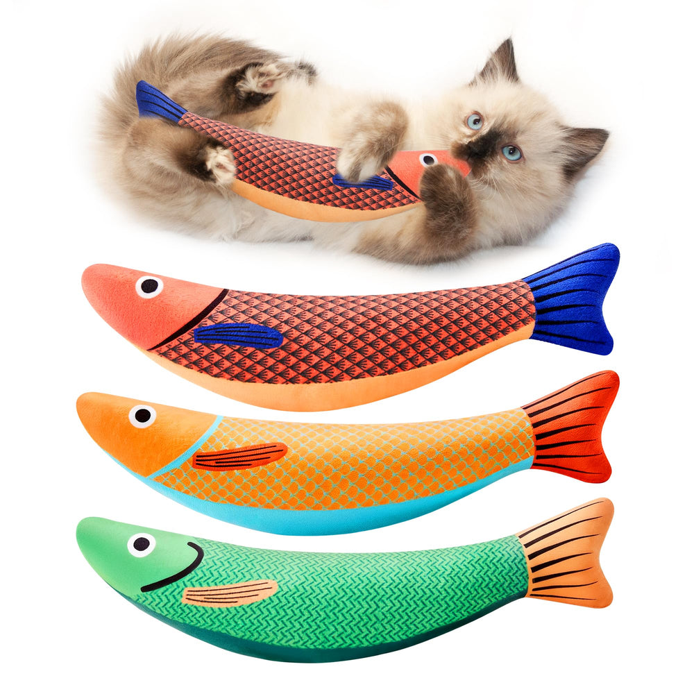 Potaroma poisson-saury-jouet-chat-doux, toucher moelleux pour des câlins.