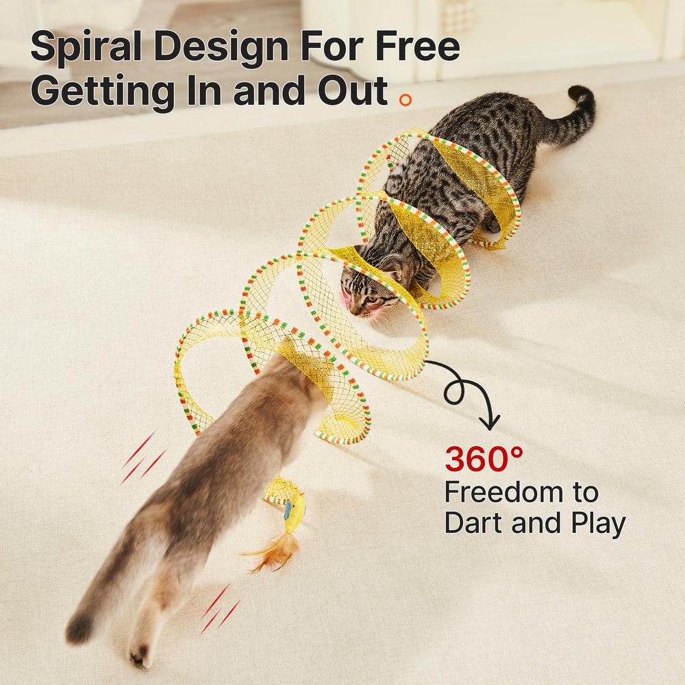 Potaroma tunnel spirale avec oiseaux et cloche, stimulation naturelle