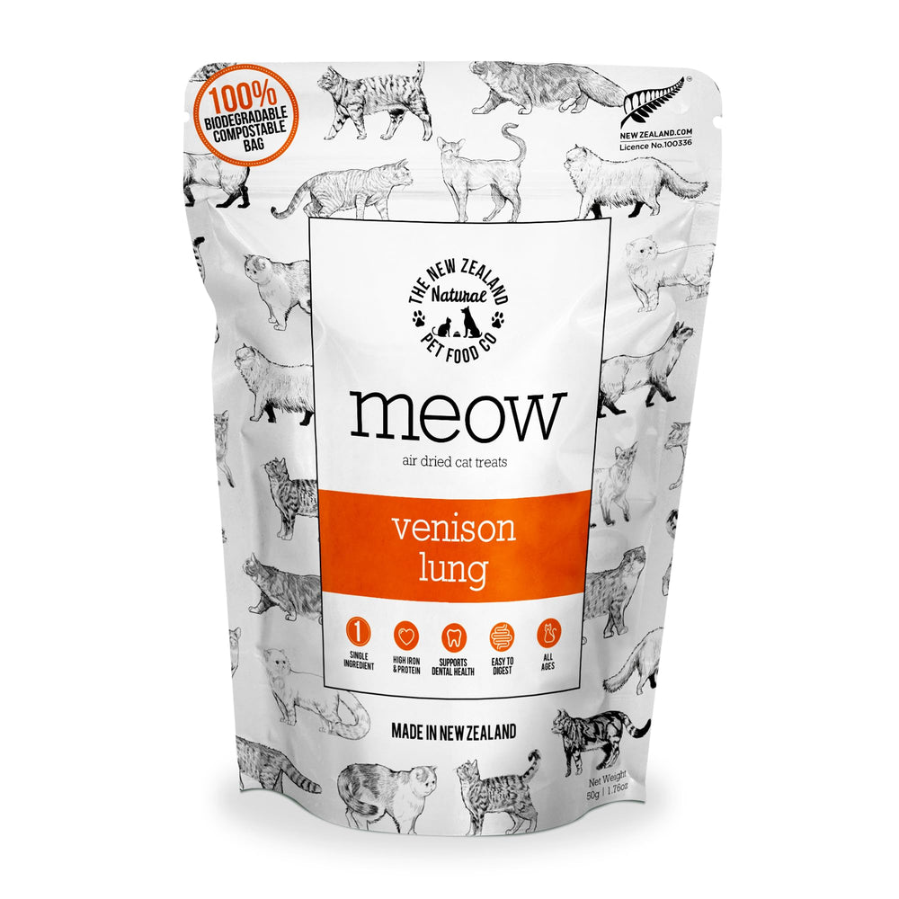 The New Zealand Natural Pet Food Co emballage des friandises au poumon de venaison pour chat