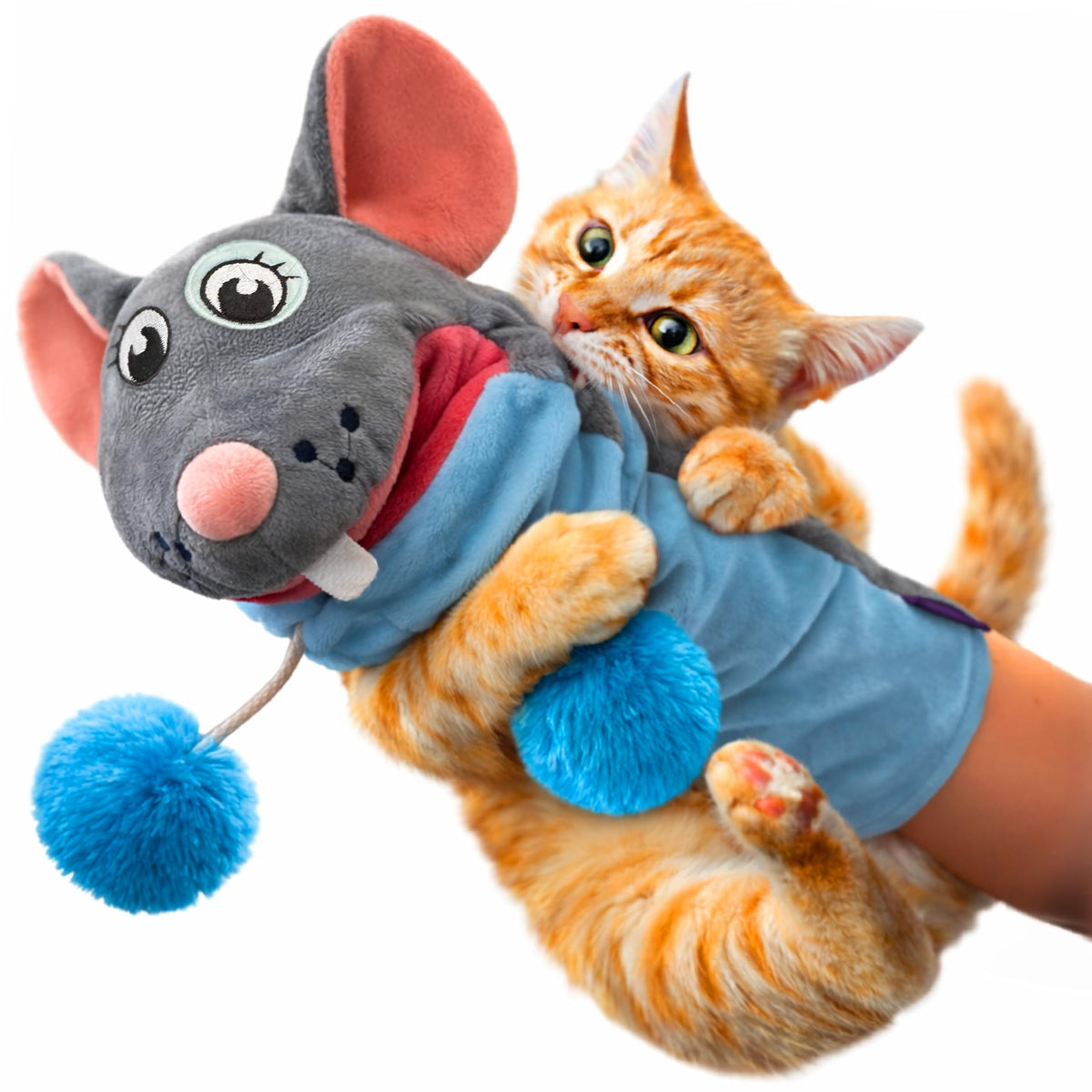 Gant-chat interactif Pounce Purr Meow Mitt invite au jeu et au câlin