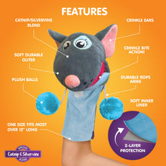 Pounce Purr Pip S Queek Manchette peluche invite au jeu